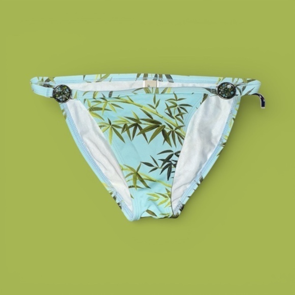 Tommy Bahama Light Blue Bamboo Print Women’s Small Swim Suit Bottoms Swimwear